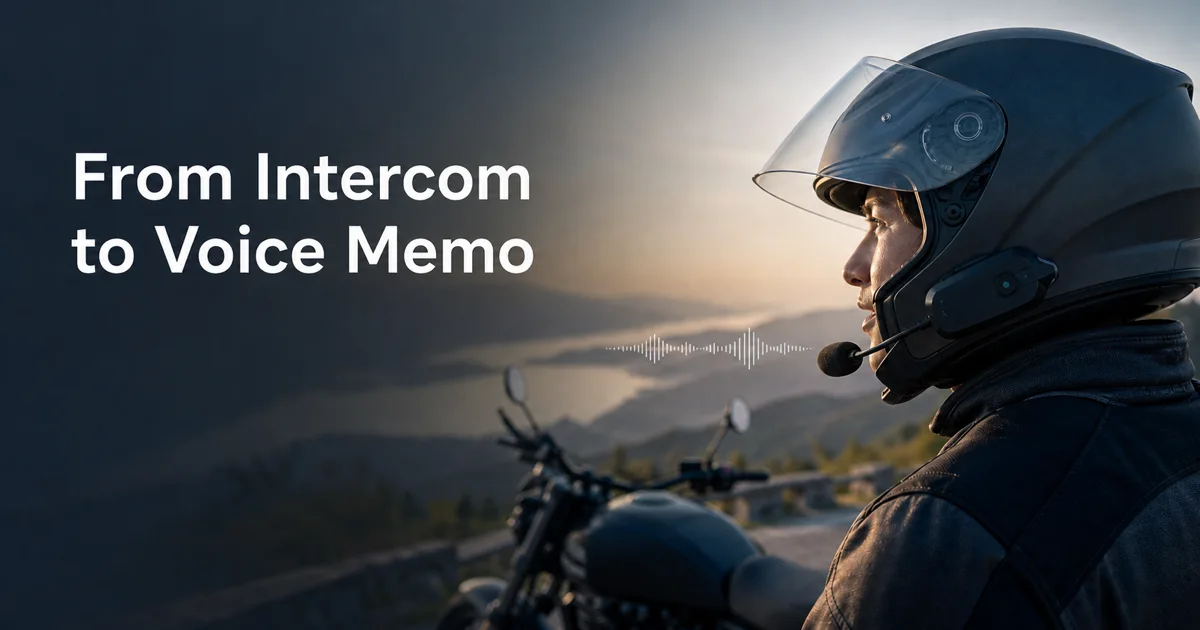 A rider using Voxment from a helmet intercom